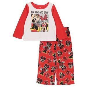 Disney Junior Minnie Mouse Toddler Girls 2 Piece Pajama Set Size 24 Months
